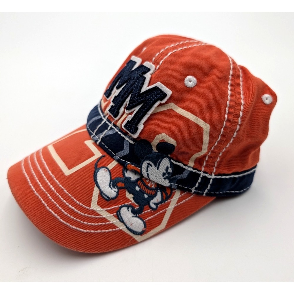 Disney Parks 50th Anniversary Mickey Mouse Hat MM 28 Orange DAD CAP